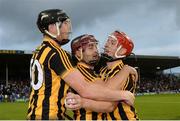 13 August 2016; Kilkenny players, from left, Walter Walsh, Kevin Kelly and Cillian Buckely celebrate after the GAA Hurling All-Ireland Senior Championship Semi-Final Replay game between Kilkenny and Waterford at Semple Stadium in Thurles, Co Tipperary. Photo by Piaras Ó Mídheach/Sportsfile