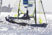 13 August 2016; Ryan Seaton and Matt McGovern of Ireland in action during the second day of racing in the Men's 49er class on the Aeroporto course, Copacabana, during the 2016 Rio Summer Olympic Games in Rio de Janeiro, Brazil. Photo by David Branigan/Sportsfile
