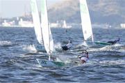 13 August 2016; Annalise Murphy of Ireland in action during Race 10 of the Women's Laser Radial on the Pao de Acucar course, Copacabana, during the 2016 Rio Summer Olympic Games in Rio de Janeiro, Brazil. Photo by David Branigan/Sportsfile