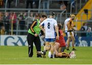 13 August 2016; Michael Fennelly of Kilkenny receives medical attention before coming off during the GAA Hurling All-Ireland Senior Championship Semi-Final Replay game between Kilkenny and Waterford at Semple Stadium in Thurles, Co Tipperary. Photo by Daire Brennan/Sportsfile