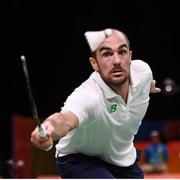 13 August 2016; Scott Evans of Ireland competes during the Men's Singles Group Play Stage match between Scott Evans and Ygor Coelho de Oliveira at Riocentro Pavillion 4 Arena during the 2016 Rio Summer Olympic Games in Rio de Janeiro, Brazil. Photo by Stephen McCarthy/Sportsfile