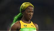 13 August 2016; Shelly-Ann Fraser-Pryce of Jamaica reacts after winning the semi-final of the Women's 100m in the Olympic Stadium, Maracanã, during the 2016 Rio Summer Olympic Games in Rio de Janeiro, Brazil. Photo by Brendan Moran/Sportsfile
