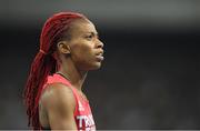 13 August 2016; Michelle-Lee Ahye of Trinidad and Tobago after finishing second in the semi-final of the Women's 100m in the Olympic Stadium, Maracanã, during the 2016 Rio Summer Olympic Games in Rio de Janeiro, Brazil. Photo by Brendan Moran/Sportsfile