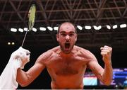 13 August 2016; Scott Evans of Ireland celebrates his victory during the Men's Singles Group Play Stage match between Scott Evans and Ygor Coelho de Oliveira at Riocentro Pavillion 4 Arena during the 2016 Rio Summer Olympic Games in Rio de Janeiro, Brazil. Photo by Stephen McCarthy/Sportsfile
