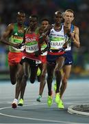 13 August 2016; Mo Farah of Great Britain leads the Men's 10000m Final in the Olympic Stadium, Maracanã, during the 2016 Rio Summer Olympic Games in Rio de Janeiro, Brazil. Photo by Brendan Moran/Sportsfile