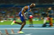 13 August 2016; LaShawn Merritt of USA competes in semi-final 1 of the Men's 400m in the Olympic Stadium, Maracanã, during the 2016 Rio Summer Olympic Games in Rio de Janeiro, Brazil. Photo by Brendan Moran/Sportsfile