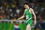 13 August 2016; Mark English of Ireland leaves the track after finishing 5th in the semi-finals of the Men's 800m in the Olympic Stadium, Maracanã, during the 2016 Rio Summer Olympic Games in Rio de Janeiro, Brazil. Photo by Brendan Moran/Sportsfile