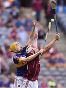 14 August 2016; Jack Fitzpatrick of Galway in action against Mark Kehoe of Tipperary during the Electric Ireland GAA Hurling All-Ireland Minor Championship Semi-Final game between Galway and Tipperary at Croke Park, Dublin. Photo by David Maher/Sportsfile