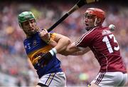 14 August 2016; James Barry of  Tipperary in action against Conor Whelan of Galway during the GAA Hurling All-Ireland Senior Championship Semi-Final game between Galway and Tipperary at Croke Park, Dublin. Photo by David Maher/Sportsfile