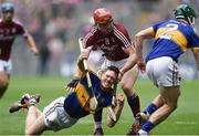 14 August 2016; Michael Cahill of  Tipperary in action against Conor Whelan of Galway during the GAA Hurling All-Ireland Senior Championship Semi-Final game between Galway and Tipperary at Croke Park, Dublin. Photo by David Maher/Sportsfile