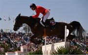 14 August 2016; Romain Duguet of Switzerland on Quorida de Treho competes in the Individual Jumping 1st Qualifier at the Olympic Equestrian Centre, Deodoro, during the 2016 Rio Summer Olympic Games in Rio de Janeiro, Brazil. Photo by Brendan Moran/Sportsfile