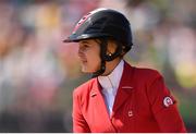 14 August 2016; Tiffany Foster of Canada during the Individual Jumping 1st Qualifier at the Olympic Equestrian Centre, Deodoro, during the 2016 Rio Summer Olympic Games in Rio de Janeiro, Brazil. Photo by Brendan Moran/Sportsfile