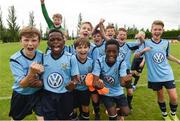 14 August 2016; Belvedere players celebrate after beating Crumlin United in the final of the Volkswagen Junior Masters Under 13 Football Tournament at the AUL Sports Grounds, Dublin Airport, Dublin. Photo by Sportsfile