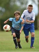 14 August 2016; Shane Forbes of Belvedere in action against Keith Ross of Crumlin United during the final of the Volkswagen Junior Masters Under 13 Football Tournament at the AUL Sports Grounds, Dublin Airport, Dublin. Photo by Sportsfile
