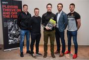 3 November 2017; GPA Chairman Séamus Hickey, centre, pictured with new members of the National Executive Committee, from left, Brendan Maher, Tipperary hurler, Eoin Price, Westmeath hurler, Tom Parsons, Mayo footballer, and Colm Begley, Laois footballer, in attendance during GPA AGM 2017 at Spencer Hotel in Dublin. Photo by Cody Glenn/Sportsfile