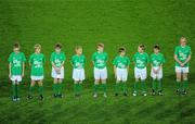 30 October 2010; Ireland mascots ahead of the game. Irish Daily Mail International Rules Series 2nd Test, Ireland v Australia, Croke Park, Dublin. Picture credit: Ray McManus / SPORTSFILE