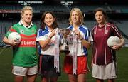 2 November 2010; The 2010 Tesco Ladies Football All Ireland Club Championships were launched at Croke Park today with a host of players from the clubs participating in the knock-out stages of the competitions. Pictured are Senior players, from left, Fiona McHale, Carnacon, Co. Mayo, Grainne Dunne, Timahoe, Co. Laois, Mary O'Connor, Inch Rovers, Co. Cork, and Therese McCafferty, Termon, Co. Donegal. Tesco Ladies Football All-Ireland Club Championships Launch, Hogan Stand, Croke Park, Dublin. Photo by Sportsfile
