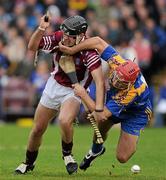 31 October 2010; Eoin Forde, Clarinbridge, in action against Brian Mahony, Loughrea. Galway County Senior Hurling Championship Final, Clarinbridge v Loughrea, Pearse Stadium, Galway. Picture credit: Brian Lawless / SPORTSFILE