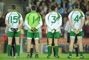 30 October 2010; Ireland players from left, Steven McDonnell, Stephen Cluxton, Bernard Brogan and Graham Canty stand together before the game. Irish Daily Mail International Rules Series 2nd Test, Ireland v Australia, Croke Park, Dublin. Picture credit: Diarmuid Greene / SPORTSFILE