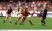 19 August 2001; Andy Comerford, Kilkenny, in action against Galway's David Tierney. Kilkenny v Galway, All-Ireland Senior Hurling Championship Semi-Final, Croke Park, Dublin. Picture credit; Damien Eagers / SPORTSFILE
