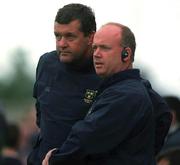 10 August 2001; Munster head coach Declan Kidney and assistant coach Niall O'Donovan, left, during the friendly match between Munster and Bath at Thomond Park in Limerick. Photo by Matt Browne/Sportsfile