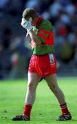 26 August 2001; Dejected Derry goalkeeper Owen McCloskey following the Bank of Ireland All-Ireland Senior Football Championship Semi-Final match between Galway and Derry at Croke Park in Dublin. Photo by Ray McManus/Sportsfile