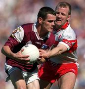 26 August 2001; Declan Meehan of Galway in action against Johnny McBride of Derry during the Bank of Ireland All-Ireland Senior Football Championship Semi-Final match between Galway and Derry at Croke Park in Dublin. Photo by Brendan Moran/Sportsfile