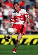 26 August 2001; Dermot Dougan of Derry during the Bank of Ireland All-Ireland Senior Football Championship Semi-Final match between Galway and Derry at Croke Park in Dublin. Photo by Brendan Moran/Sportsfile