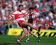 26 August 2001; Anthony Tohill of Derry during the Bank of Ireland All-Ireland Senior Football Championship Semi-Final match between Galway and Derry at Croke Park in Dublin. Photo by Brendan Moran/Sportsfile