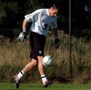 27 August 2001; Goalkeeper Shay Given during a Republic of Ireland training session at the AUL Grounds in Clonshaugh, Dublin. Photo by Damien Eagers/Sportsfile
