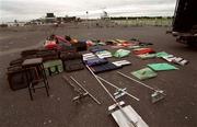 1 August 2001; Bookmakers equipment before being setup ahead of day three of the Galway Summer Racing Festival at Ballybrit Racecourse in Galway. Photo by Aoife Rice/Sportsfile
