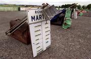 1 August 2001; Bookmakers equipment before being setup ahead of day three of the Galway Summer Racing Festival at Ballybrit Racecourse in Galway. Photo by Aoife Rice/Sportsfile
