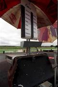 1 August 2001; Bookmakers equipment during day three of the Galway Summer Racing Festival at Ballybrit Racecourse in Galway. Photo by Aoife Rice/Sportsfile