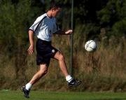 27 August 2001; Gary Kelly during a Republic of Ireland training session at the AUL Grounds in Clonshaugh, Dublin. Photo by Damien Eagers/Sportsfile