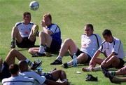 28 August 2001; Republic of Ireland players from left, Matt Holland, Gary Doherty, Richard Dunne and Gary Kelly during a Republic of Ireland training session at John Hyland Park in Baldonnell, Dublin. Photo by David Maher/Sportsfile