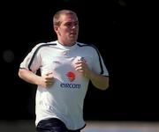 28 August 2001; Richard Dunne during a Republic of Ireland training session at John Hyland Park in Baldonnell, Dublin. Photo by David Maher/Sportsfile
