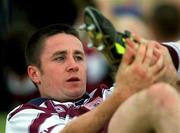 29 August 2001; Galway's Brian Higgins during a Galway hurling press night at Pearse Stadium ahead of the Guinness All-Ireland Senior Hurling Championship Final. Photo by Matt Browne/Sportsfile