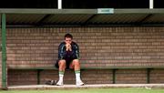 30 August 2001; Ian Harte watches on from the bench during a Republic of Ireland training session at John Hyland Park in Baldonnell, Dublin. Photo by Aoife Rice/Sportsfile