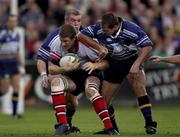 31 August 2001; Ulster's Russell Nelson is tackled by Leinster's Keith Gleeson, right, and Victor Costello during the Celtic League match between Leinster and Ulster at Donnybrook in Dublin. Photo by Brendan Moran/Sportsfile