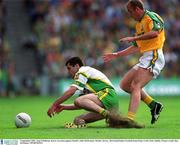 2 September 2001; Tom O'Sullivan, Kerry, in action against Meath's John McDermott. Meath v Kerry, All Ireland Senior Football Semi-Final, Croke Park, Dublin. Picture credit; Ray McManus / SPORTSFILE
