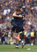 14 August 2016; Tipperary goalkeeper Darren Gleeson celebrates with 'Maor Uisce' Brian Horgan after the GAA Hurling All-Ireland Senior Championship Semi-Final game between Galway and Tipperary at Croke Park, Dublin. Photo by Ray McManus/Sportsfile