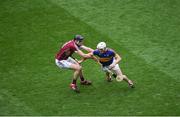 14 August 2016; Michael Cahill of Tipperary in action against Joseph Cooney of Galway during the GAA Hurling All-Ireland Senior Championship Semi-Final game between Galway and Tipperary at Croke Park, Dublin. Photo by Daire Brennan/Sportsfile