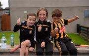 13 August 2016; Kilkenny supporters, from left, Andrew Brennan, age 8, Emma Manogue, aged 12, and Noah Manogue, age 10, all from 'The Village' James Stephens' GAA club prior to the GAA Hurling All-Ireland Senior Championship Semi-Final Replay game between Kilkenny and Waterford at Semple Stadium in Thurles, Co Tipperary. Photo by Piaras Ó Mídheach/Sportsfile