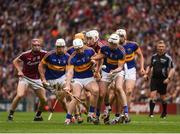 14 August 2016; Séamus Kennedy of Tipperary wins possession ahead of team mates Michael Breen, 9, and Michael Cahill, 4, during the GAA Hurling All-Ireland Senior Championship Semi-Final game between Galway and Tipperary at Croke Park, Dublin. Photo by Ray McManus/Sportsfile
