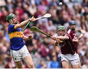 14 August 2016; Brian McGrath of Tipperary in action against Ian O'Shea of Galway during the Electric Ireland GAA Hurling All-Ireland Minor Championship Semi-Final game between Galway and Tipperary at Croke Park, Dublin. Photo by David Maher/Sportsfile
