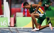 14 August 2016; Wayde van Niekerk of South Africa celebrates winning the Men's 400m final with a world record time of 43.03 seconds at the Olympic Stadium during the 2016 Rio Summer Olympic Games in Rio de Janeiro, Brazil. Photo by Brendan Moran/Sportsfile