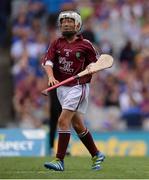 14 August 2016; Riley Mac Thomáis, Scoil Chrónáin, Rathcoole, Dublin, representing Galway, during the INTO Cumann na mBunscol GAA Respect Exhibition Go Games at the GAA Hurling All-Ireland Senior Championship Semi-Final game between Galway and Tipperary at Croke Park, Dublin. Photo by Piaras Ó Mídheach/Sportsfile