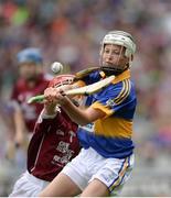 14 August 2016; Kevin Maher, Lisnakella, Oola, Co. Limerick, representing Tipperary, in action against Greg McEnaney, St Patrick's SNS, Skerries, Dublin, representing Galway, during the INTO Cumann na mBunscol GAA Respect Exhibition Go Games at the GAA Hurling All-Ireland Senior Championship Semi-Final game between Galway and Tipperary at Croke Park, Dublin. Photo by Piaras Ó Mídheach/Sportsfile
