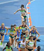 15 August 2016; Sara Treacy, top, of Ireland in action during the Women's 3000m Steeplechase Final in the Olympic Stadium, Maracanã, during the 2016 Rio Summer Olympic Games in Rio de Janeiro, Brazil. Photo by Brendan Moran/Sportsfile