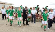 16 September 2010; Republic of Ireland players and staff after their squad photo. Republic of Ireland at the FIFA U-17 Women’s World Cup - Squad Photos, Hilton Trinidad, Lady Young Road, Port of Spain, Trinidad, Trinidad & Tobago. Picture credit: Stephen McCarthy / SPORTSFILE